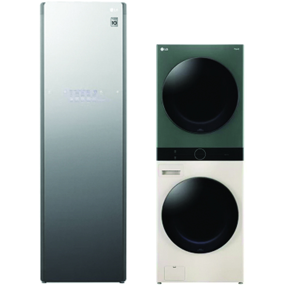 Tháp giặt sấy LG WashTower™ WT2116SHEG và Tủ chăm sóc quần áo LG Styler - Màu gương kính S5MB