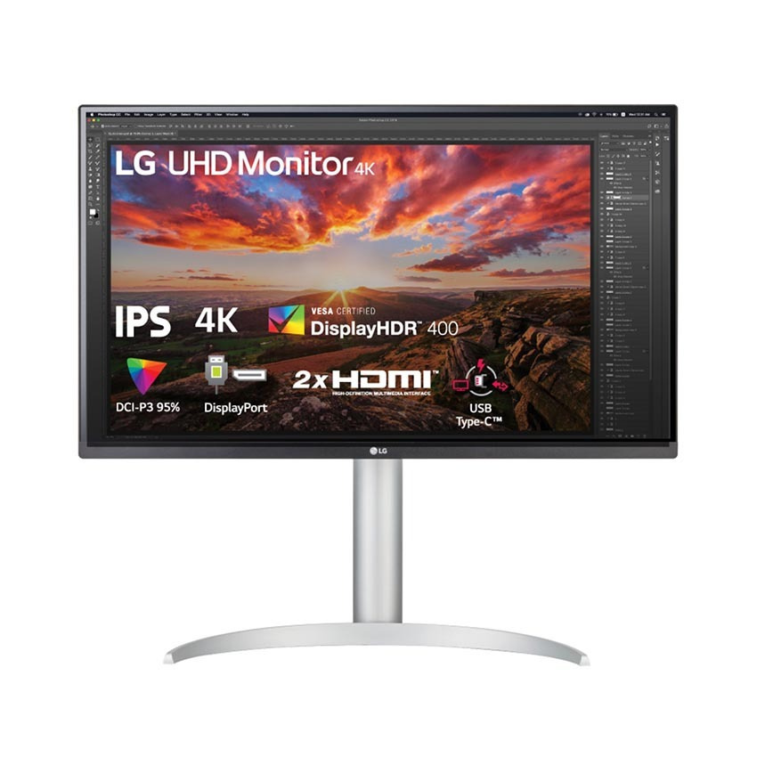 Màn hình máy tính LG UHD 4K 27'' IPS VESA DisplayHDR™ 400 USB Type-C™ Chân đế linh hoạt 27UP850N-W